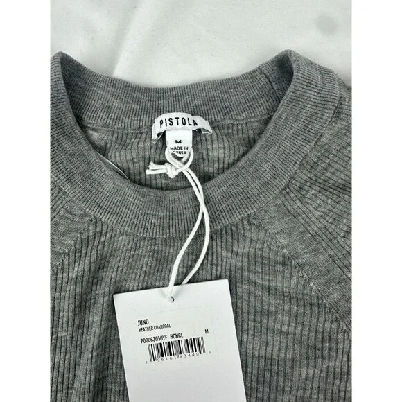NWT Pistola Juno Feather Weight Sweater in Heather Charcoal Size Medium - Picture 5 of 10